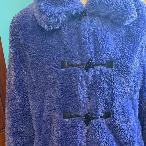 Kensie Blue Faux Fur Jacket - Picture 3 of 6